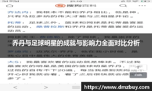 乔丹与足球明星的成就与影响力全面对比分析
